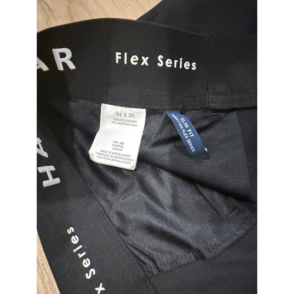 Men's Haggar Flex Series Black Dress Pants Slim Fit size 34x30 - Picture 4 of 8